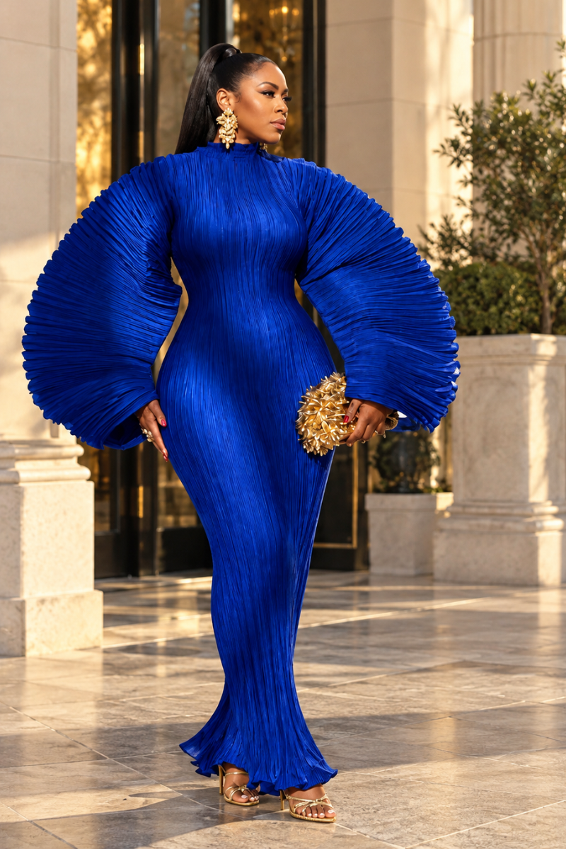 ROMAN MIDI DRESS (BLUE)