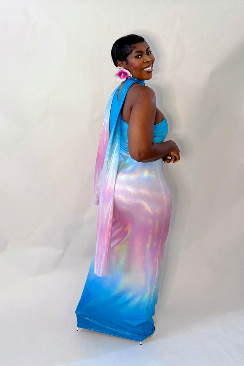 DELINA OMBRE MIDI DRESS