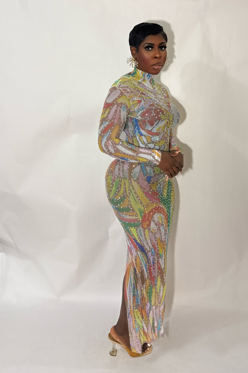 NOEMI BEDAZZLED DRESS