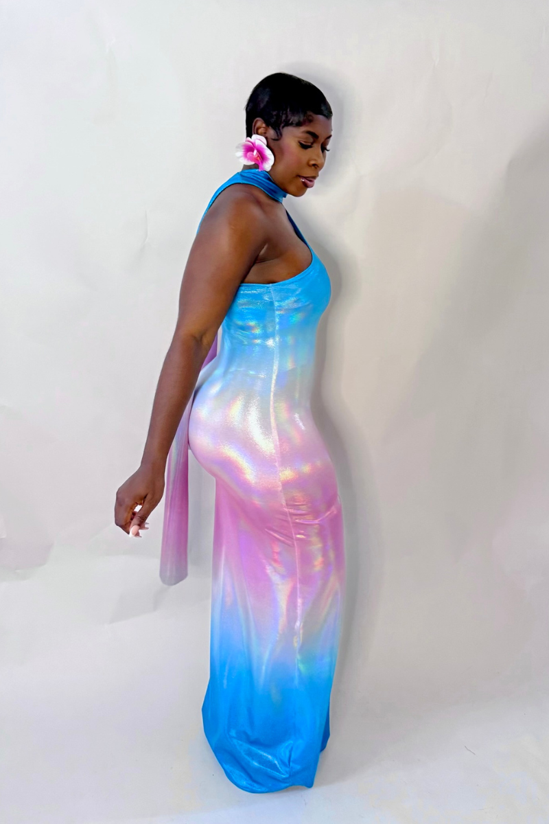 DELINA OMBRE MIDI DRESS