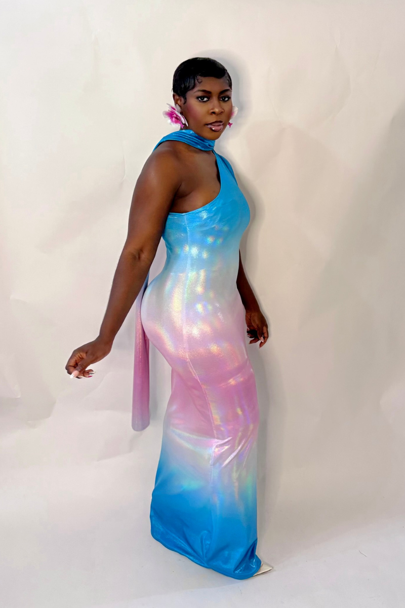 DELINA OMBRE MIDI DRESS