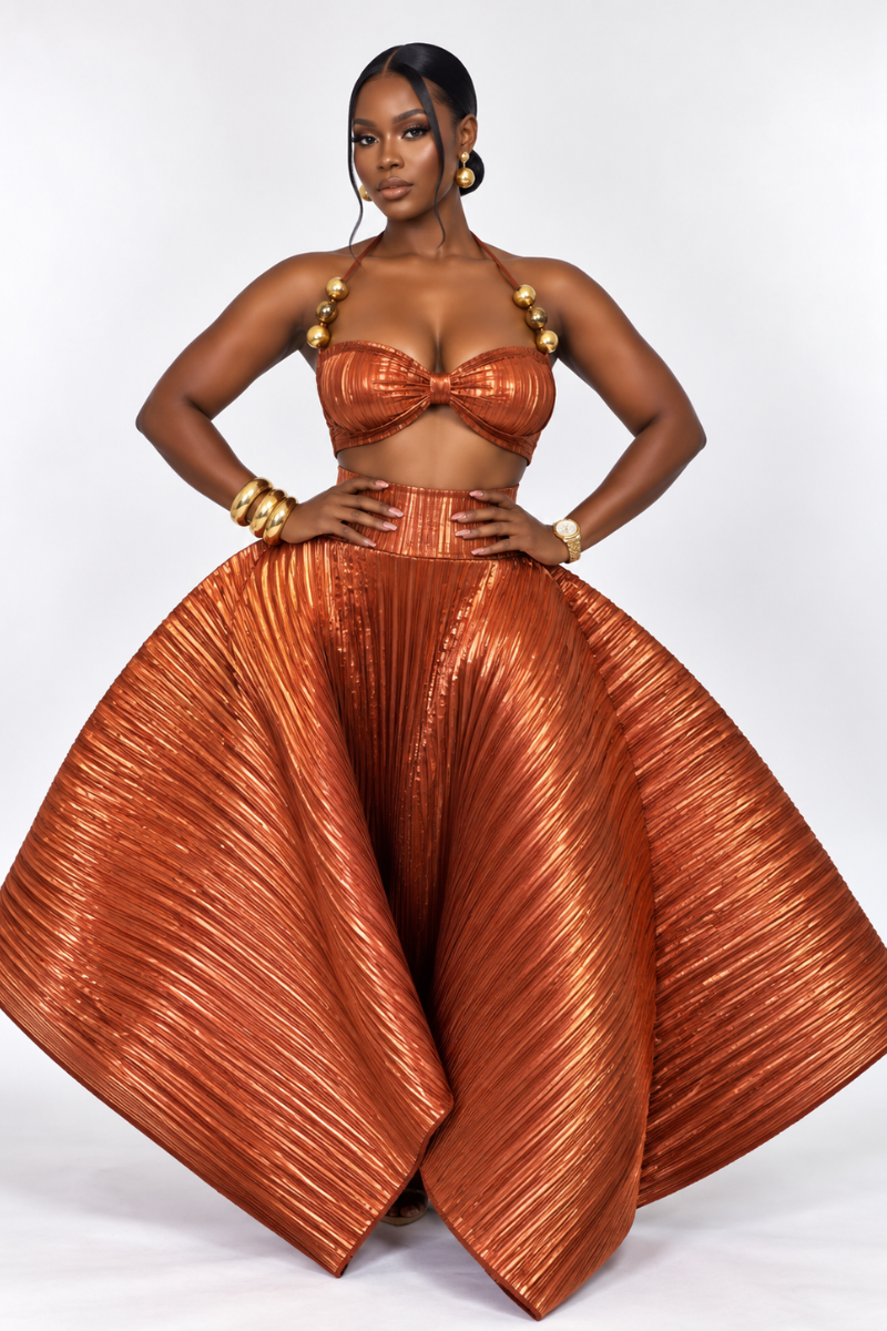STARS ALIGN SKIRT SET (ORANGE)