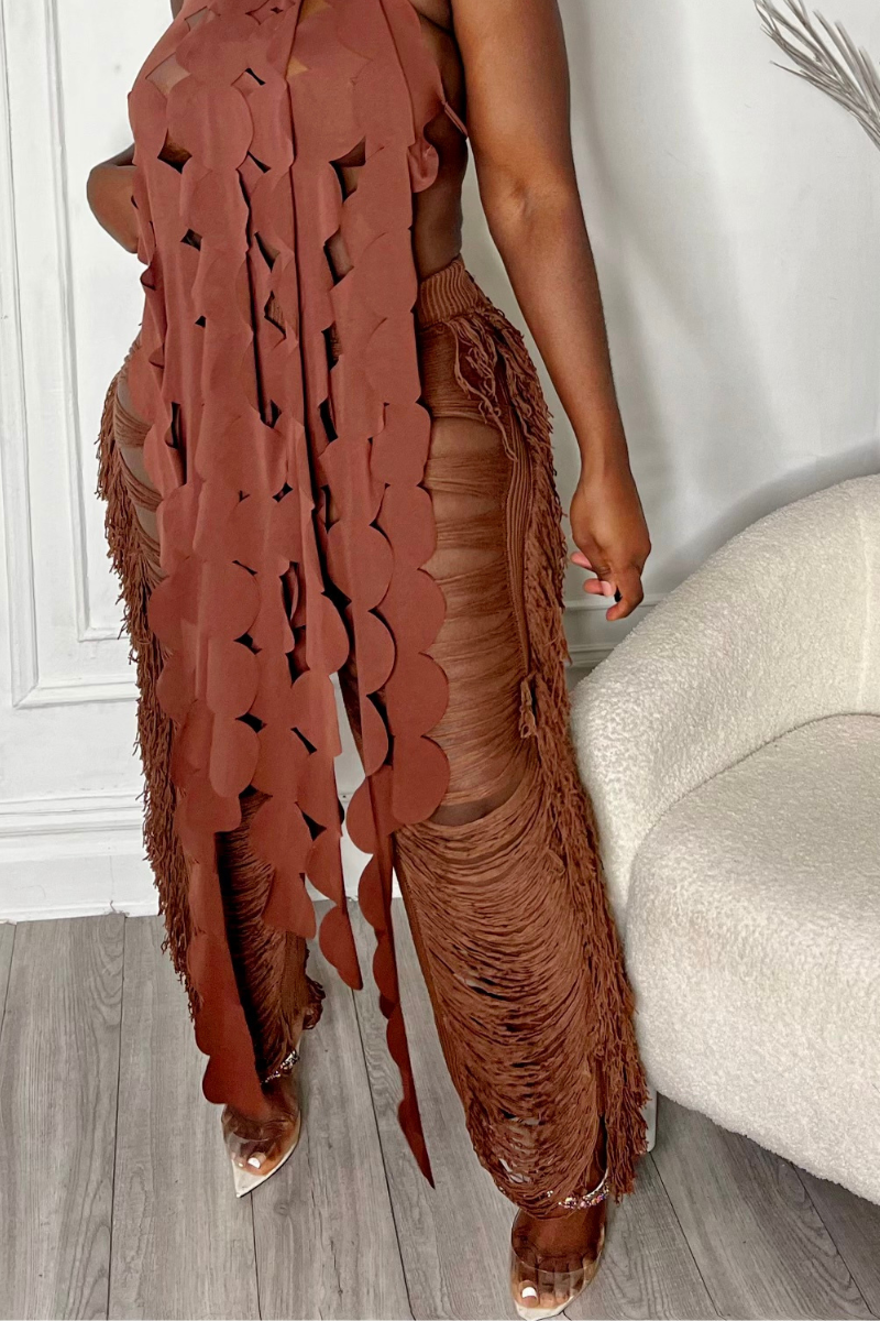 BROWNIE TASSEL PANT (BROWN)