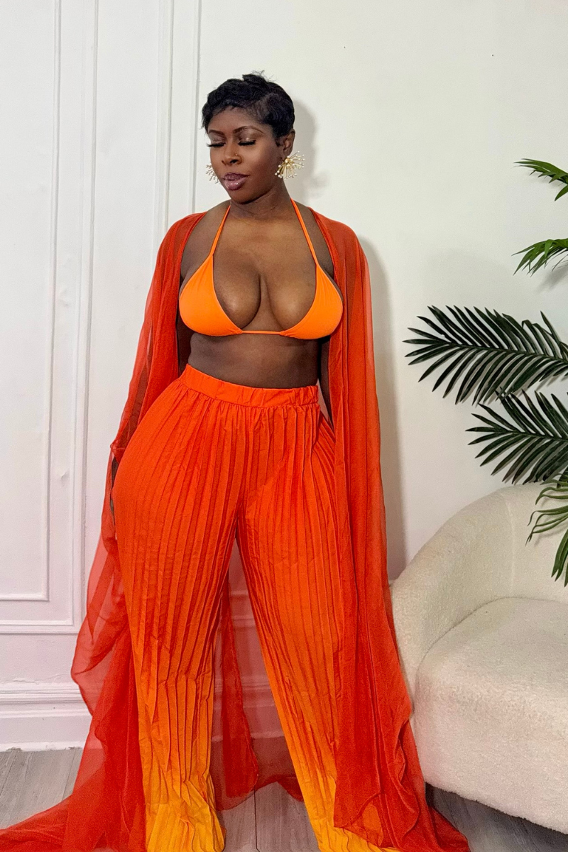 ZARIAH KIMONO BEACH COVER UP (ORANGE)