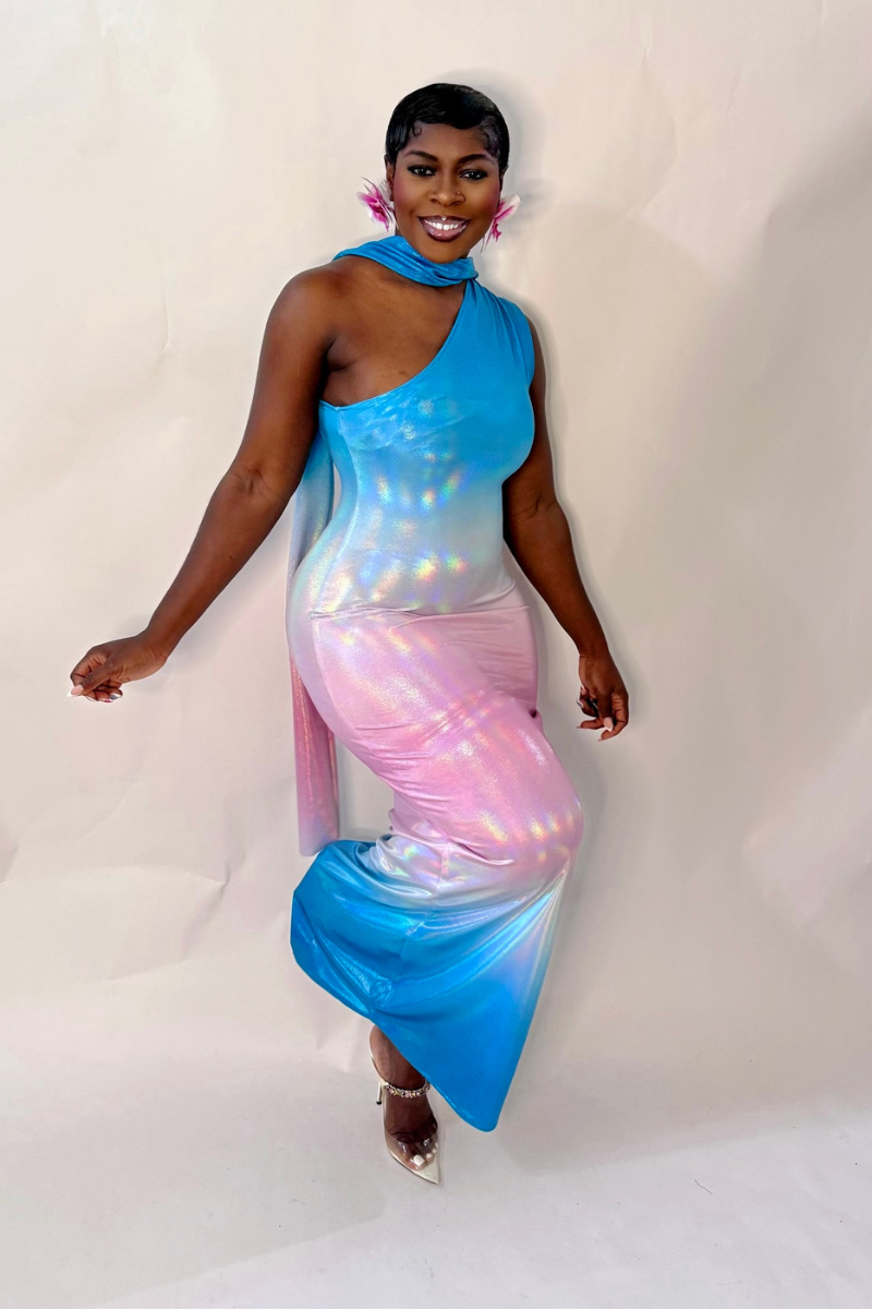 DELINA OMBRE MIDI DRESS