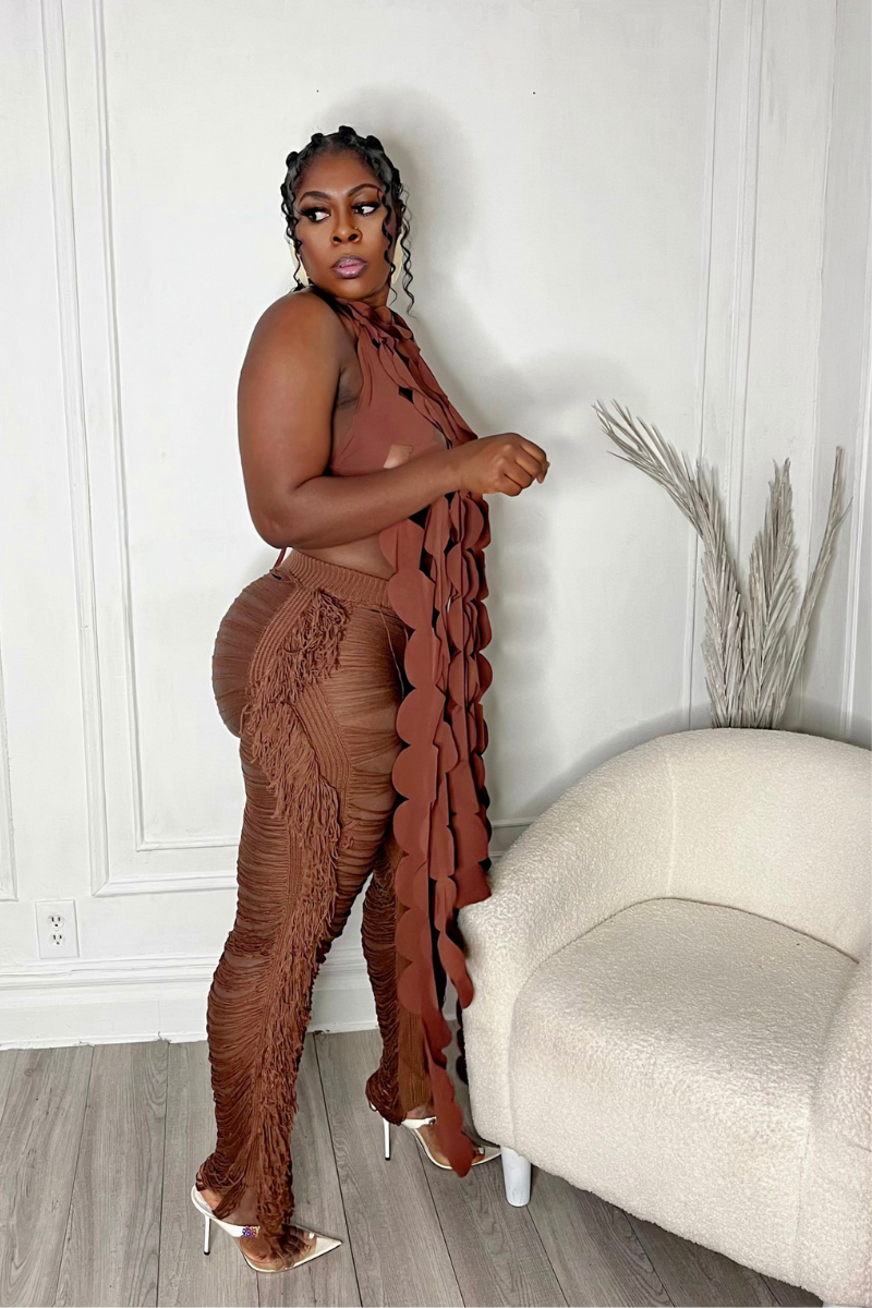 BROWNIE TASSEL PANT (BROWN)