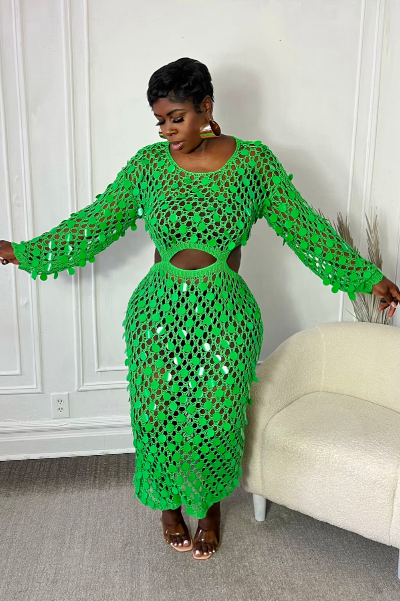 GREEN GODDESS MIDI DRESS