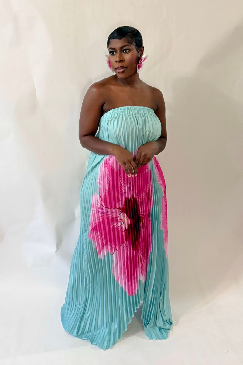 FLORA PLEATED MAXI DRESS
