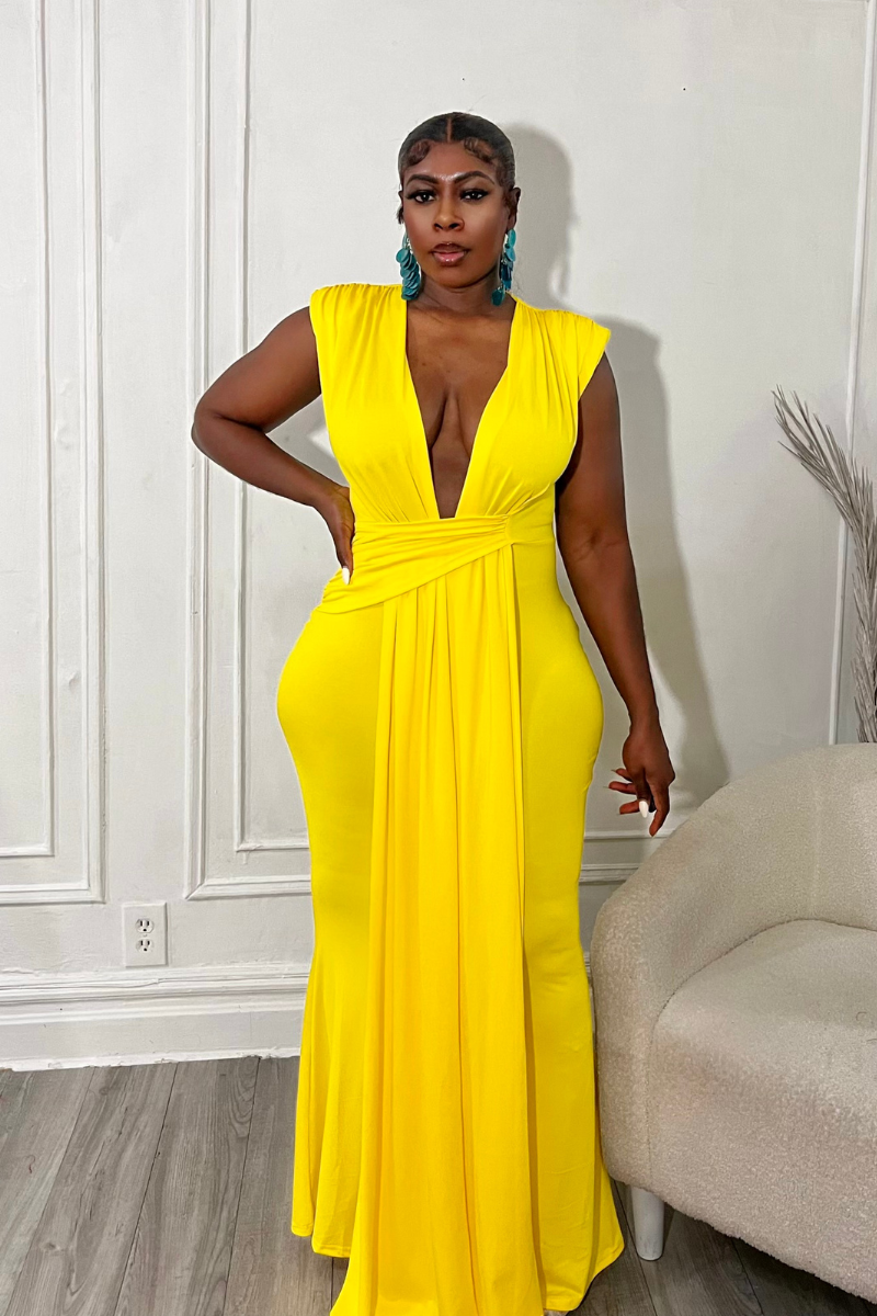 LEMON DROP MAXI BODYCON DRESS