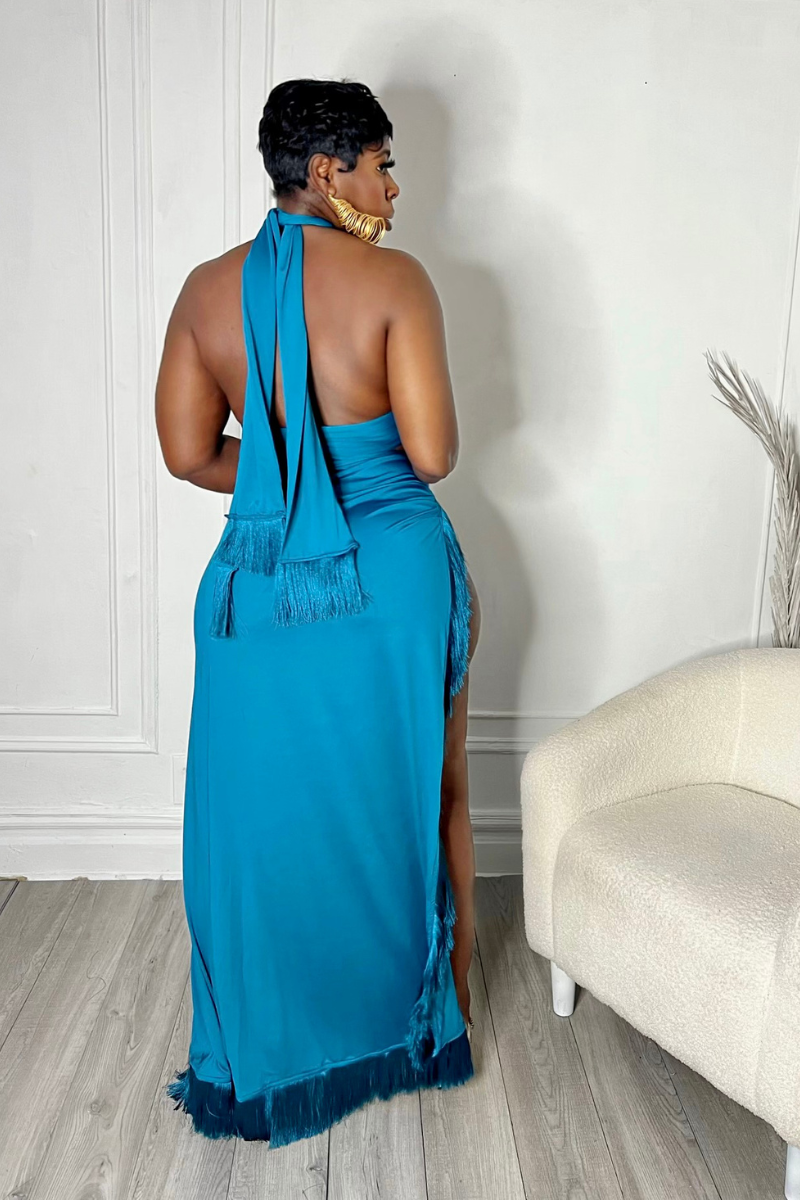 LOURDES FRINGE SET (BLUE)