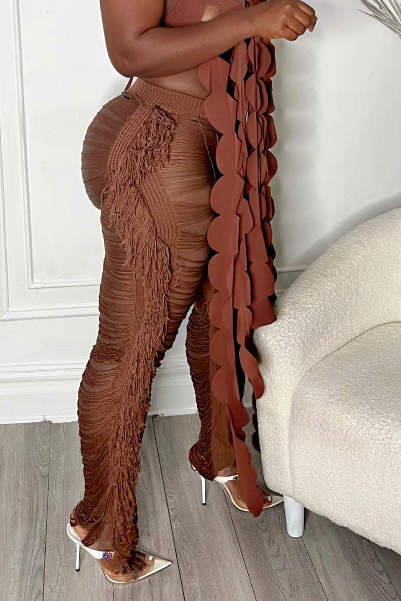 BROWNIE TASSEL PANT (BROWN)