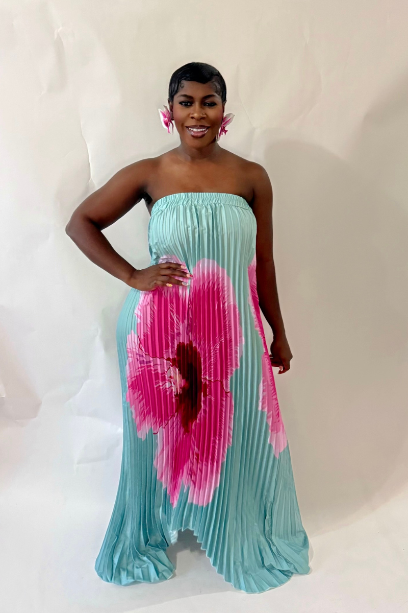 FLORA PLEATED MAXI DRESS