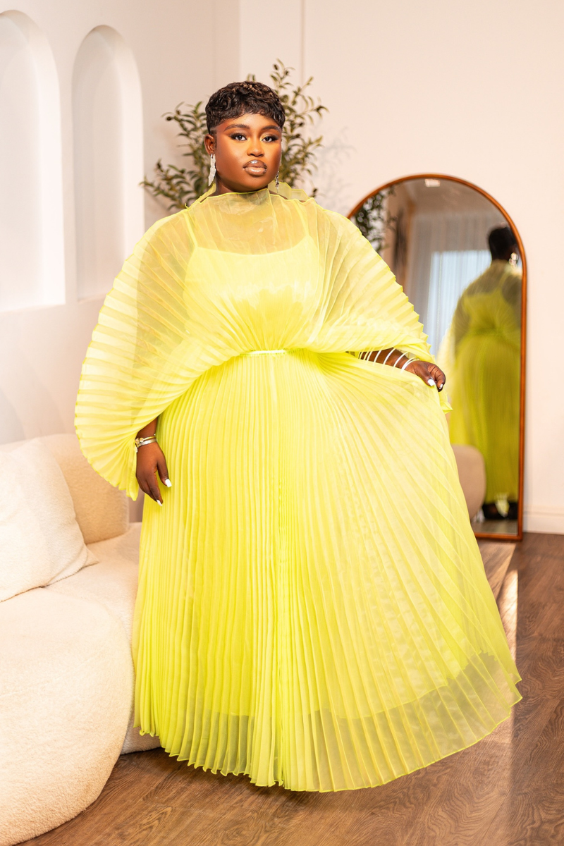 IRIDA PLEATED MAXI DRESS (GREEN)