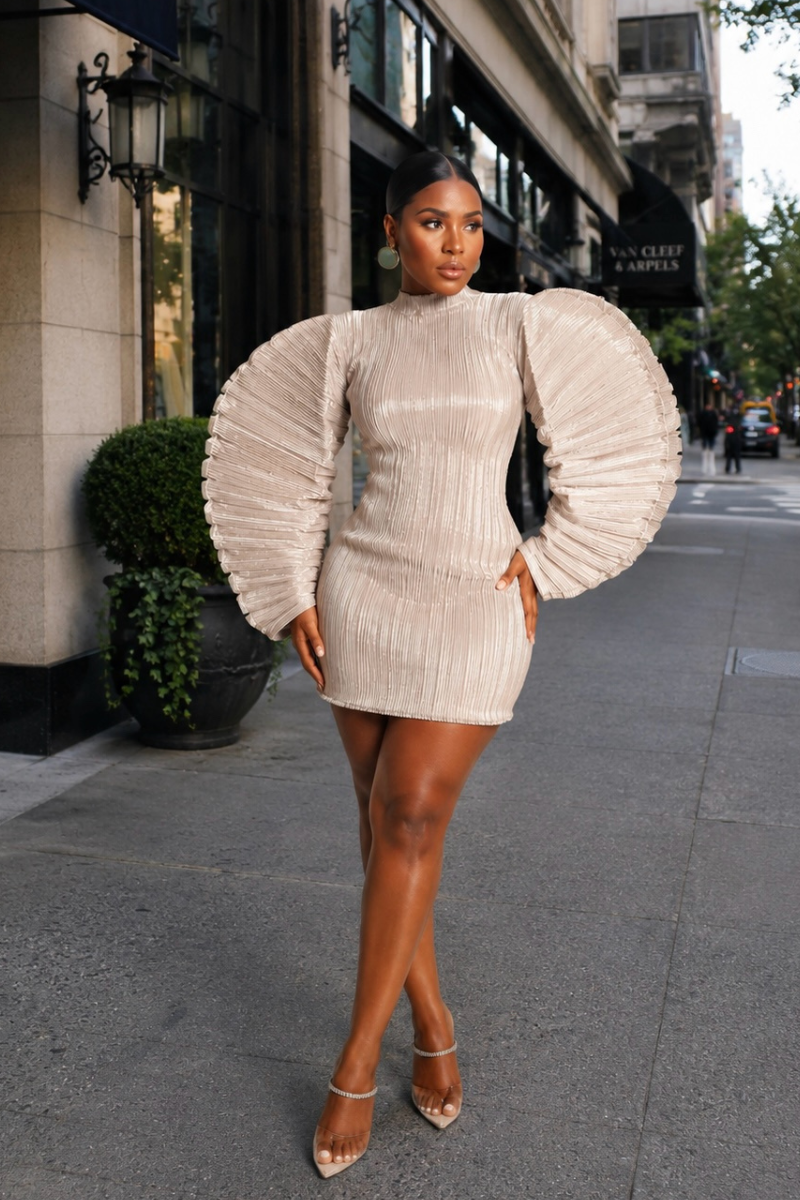 RHEA MINI DRESS (CHAMPAGNE)