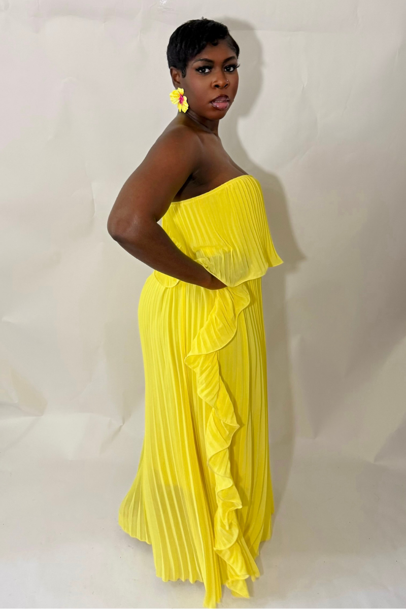 FLORENCE PLEATED MAXI DRESS