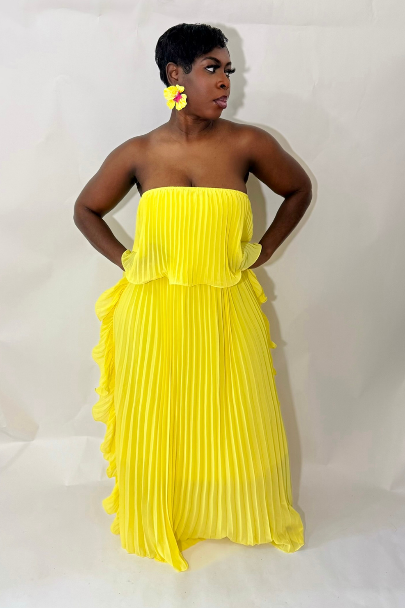 FLORENCE PLEATED MAXI DRESS