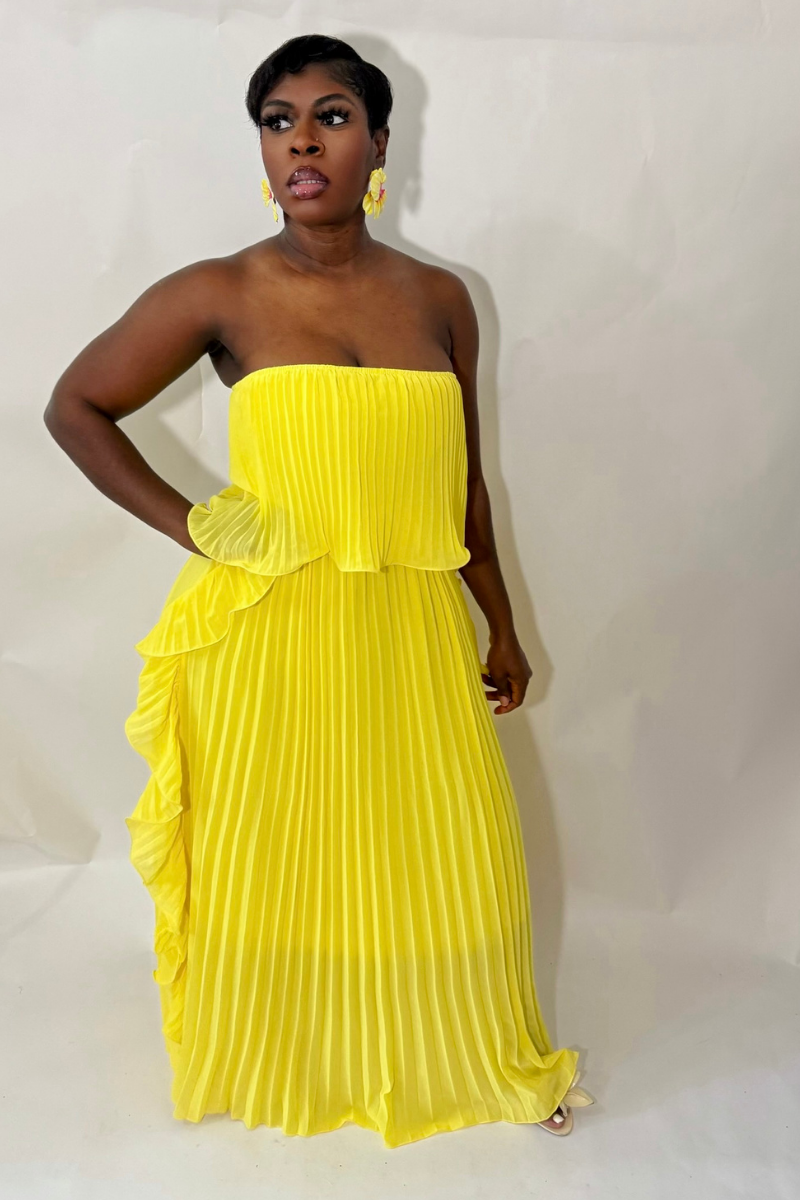 FLORENCE PLEATED MAXI DRESS