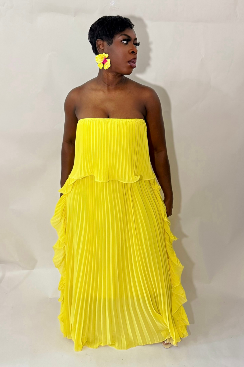 FLORENCE PLEATED MAXI DRESS