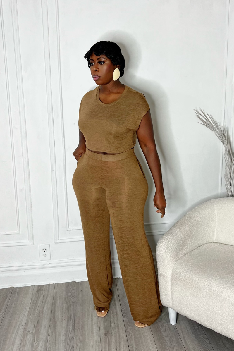 BROWN SHADES PANT SET