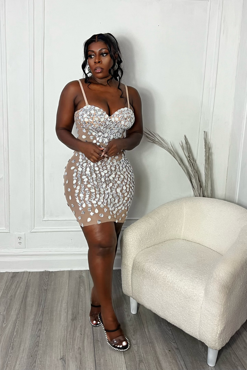 BIRTHDAY BABE BEDAZZLED DRESS