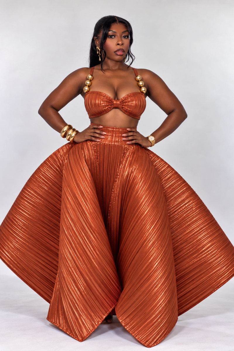 STARS ALIGN SKIRT SET (ORANGE)
