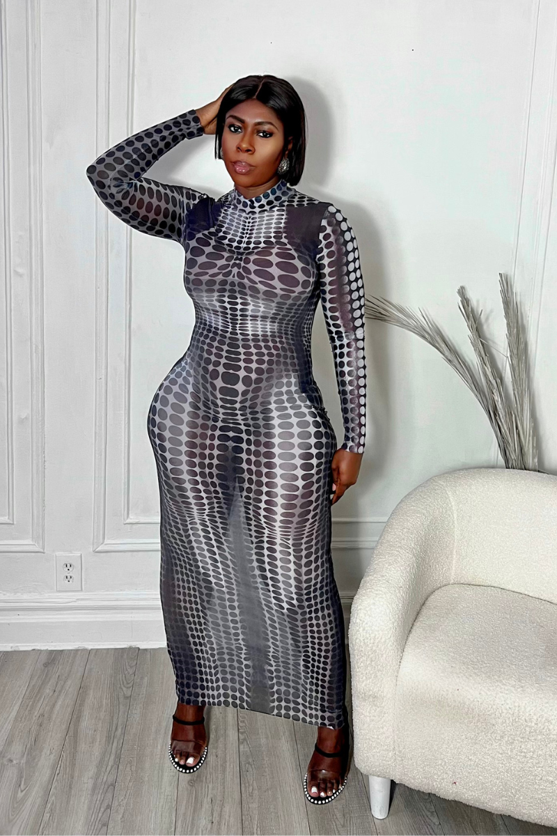 PAINTED ON MIDI DRESS