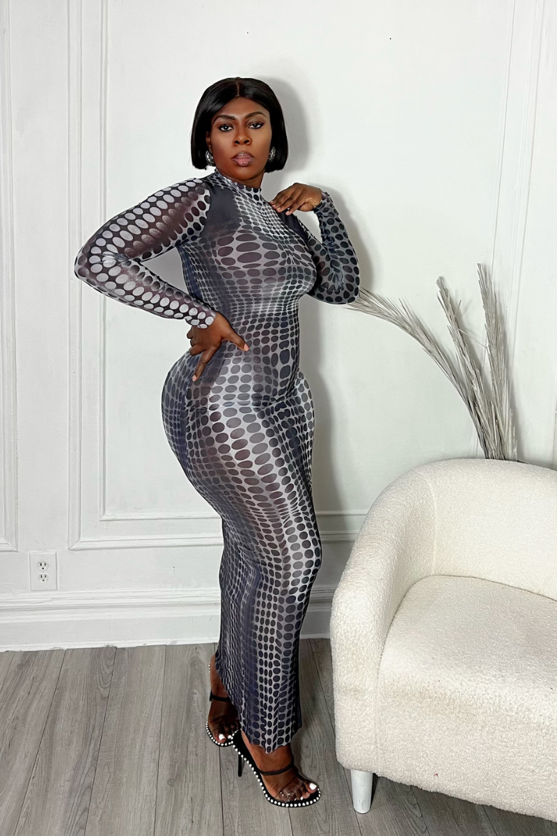 PAINTED ON MIDI DRESS