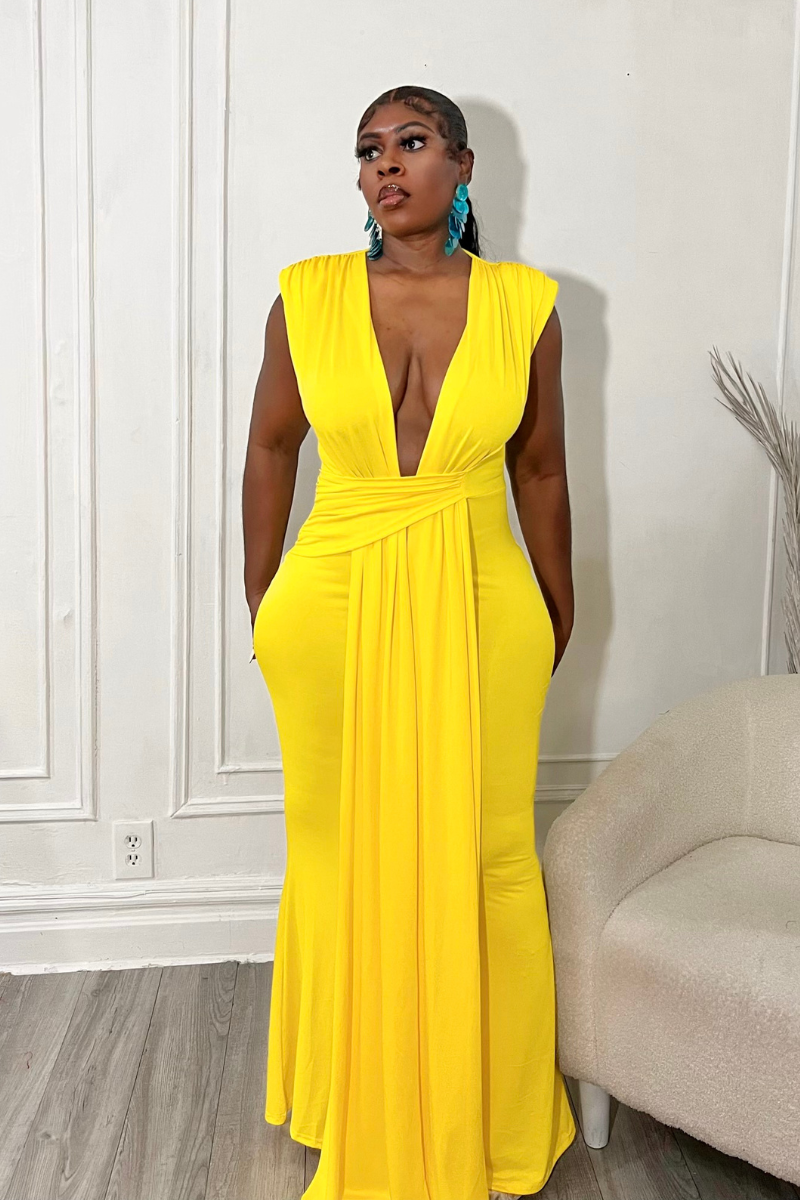 LEMON DROP MAXI BODYCON DRESS