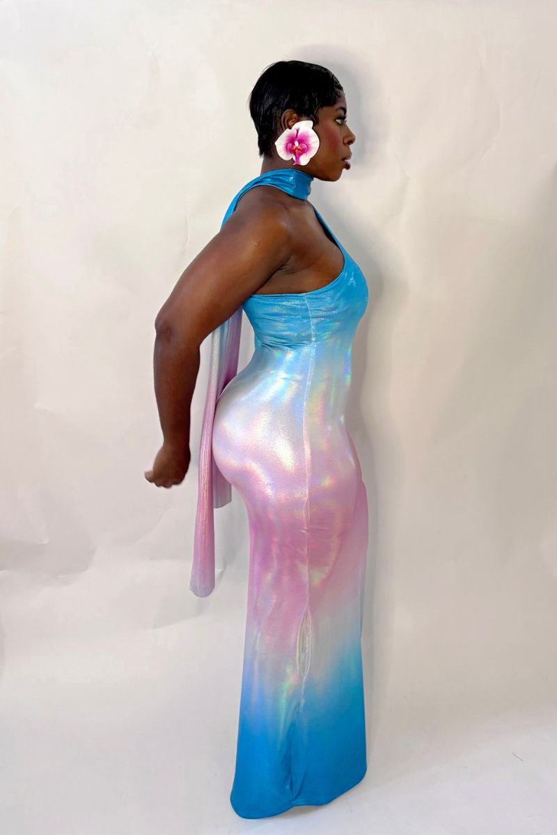 DELINA OMBRE MIDI DRESS