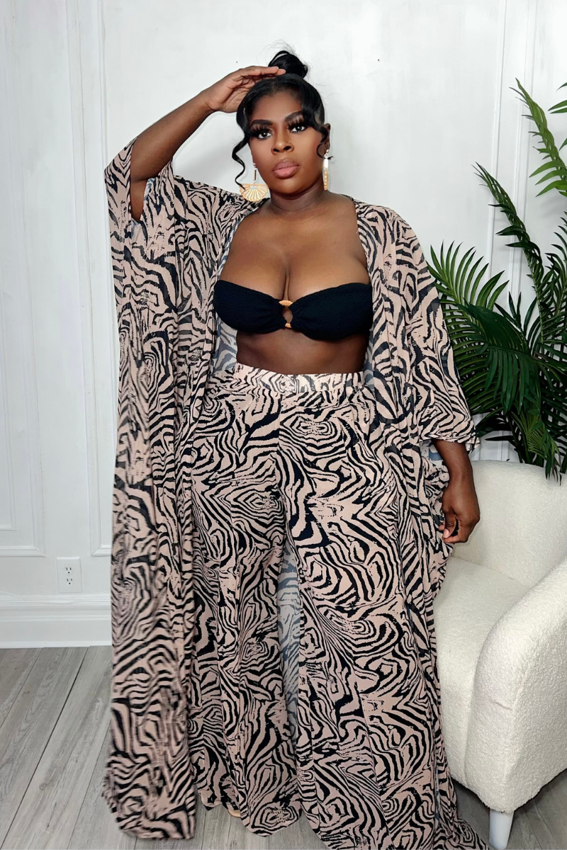 LARA BEACH SET (BROWN)