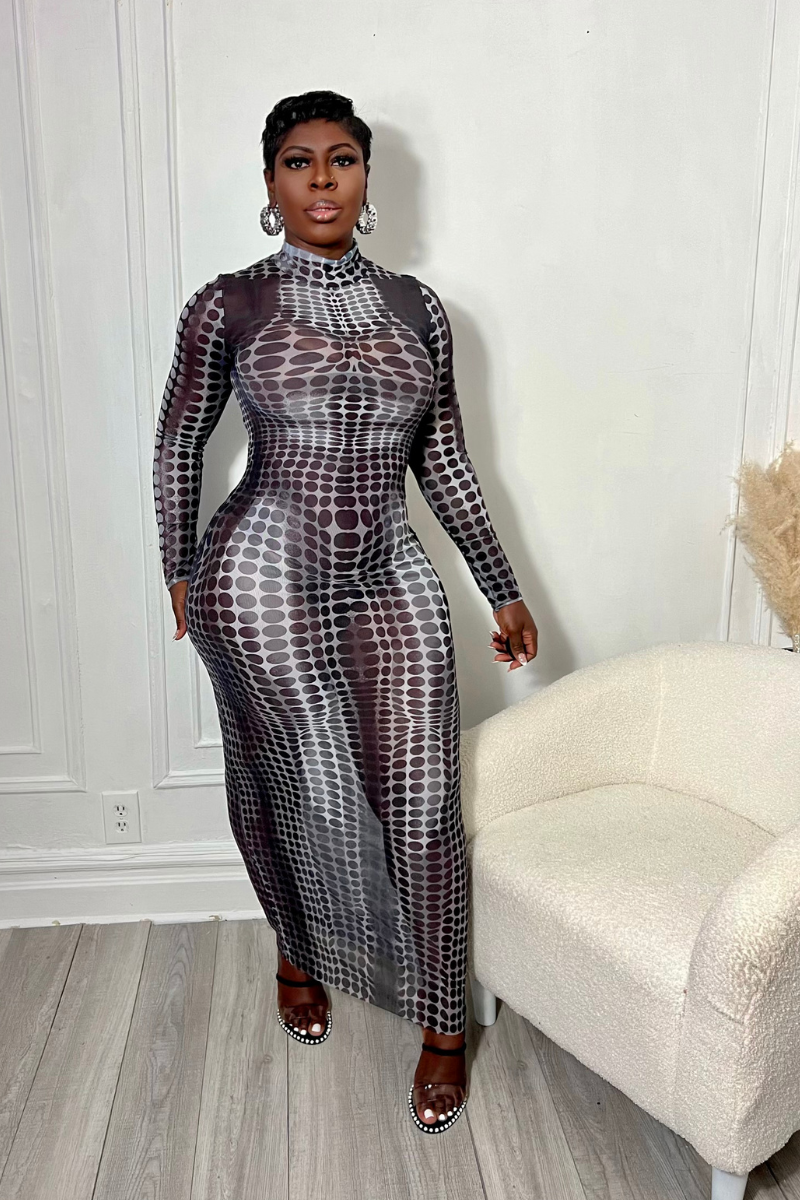 PAINTED ON MIDI DRESS