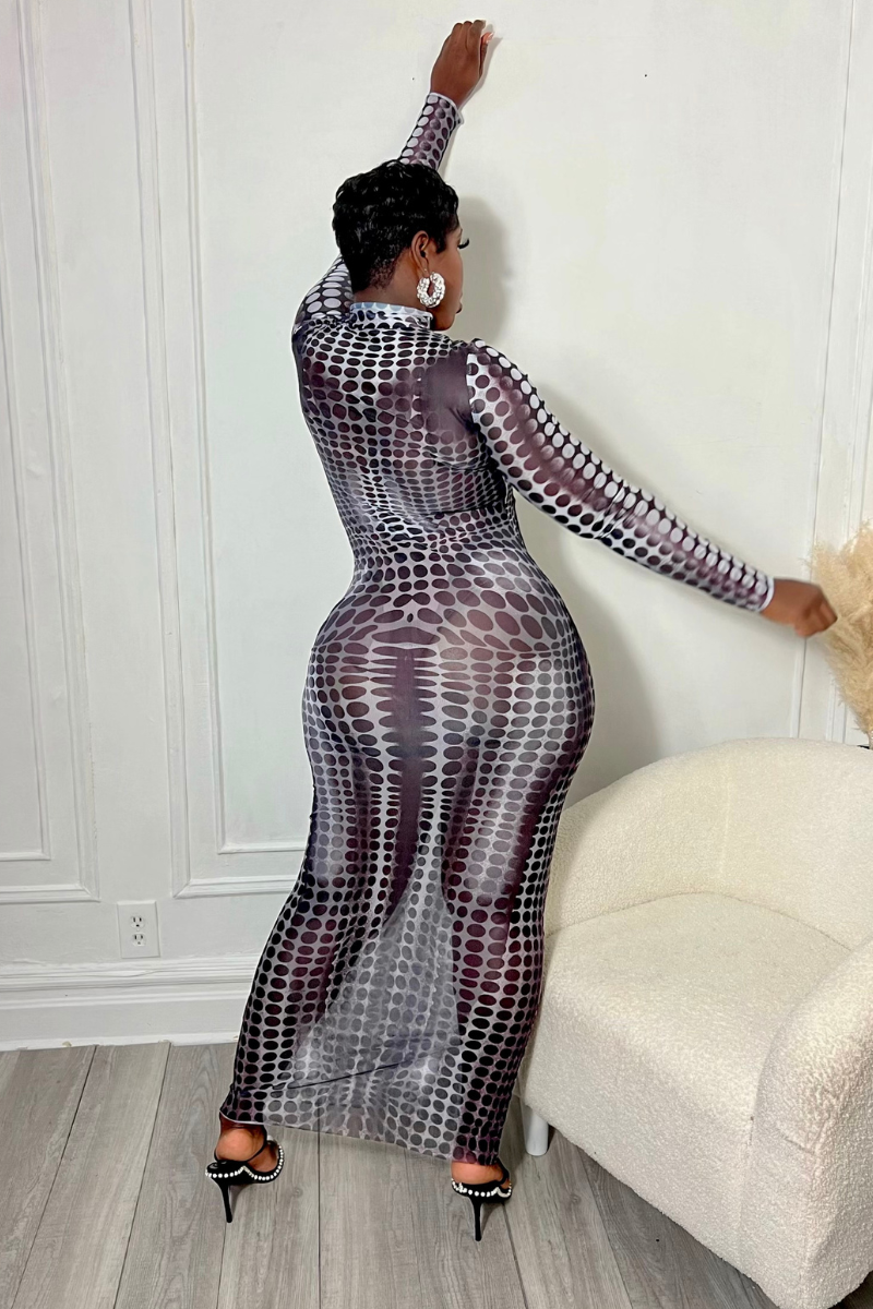 PAINTED ON MIDI DRESS