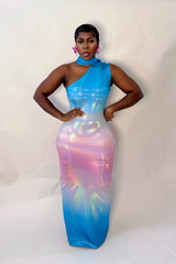 DELINA OMBRE MIDI DRESS