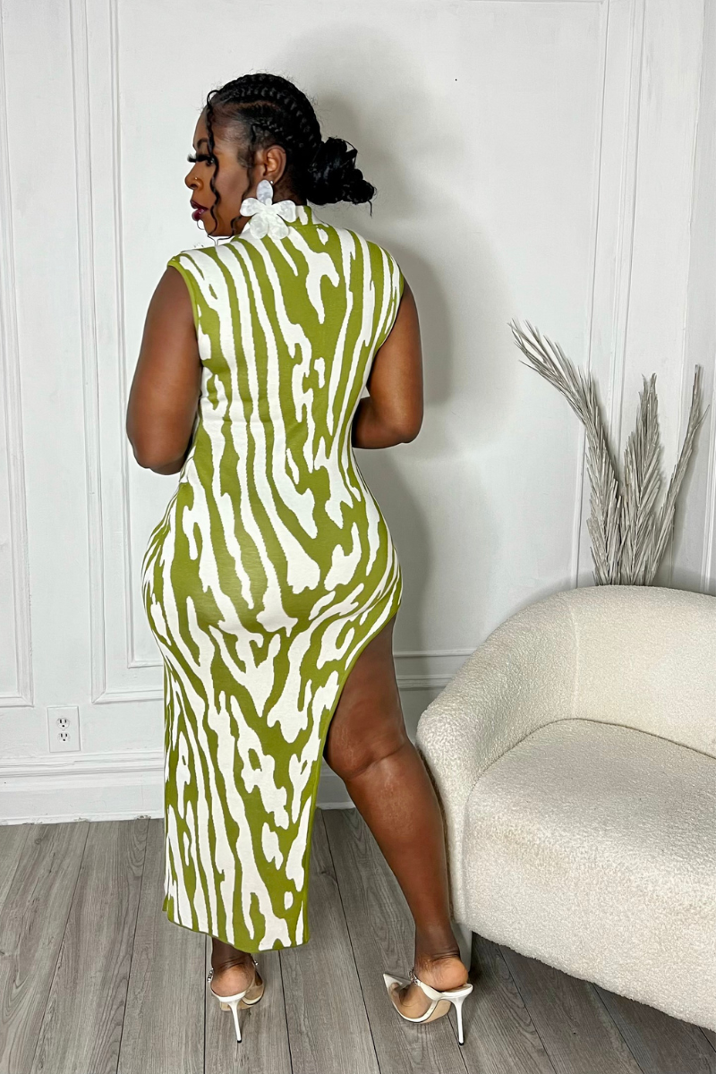 VINCI ASYMMETRICAL DRESS (GREEN)