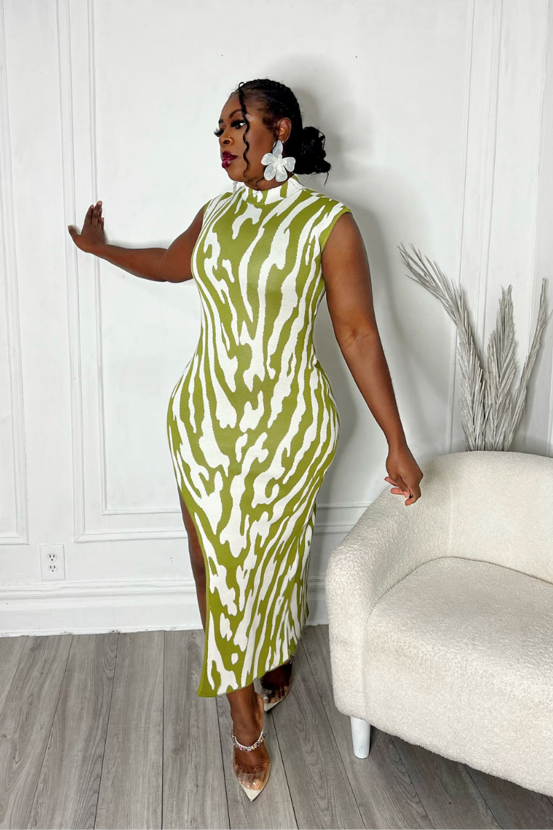 VINCI ASYMMETRICAL DRESS (GREEN)