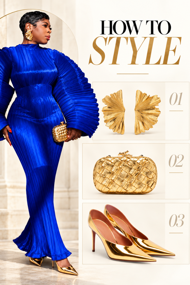 ROMAN MIDI DRESS (BLUE)