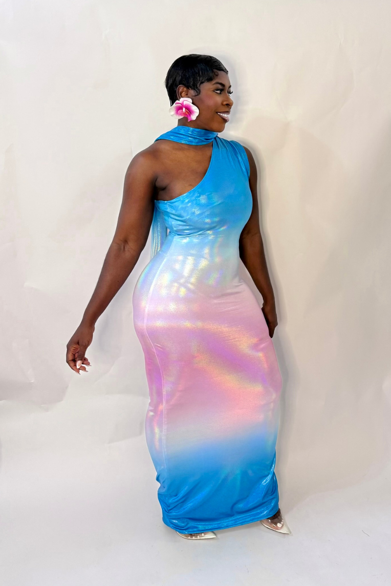 DELINA OMBRE MIDI DRESS