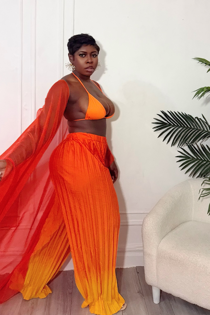 ZARIAH KIMONO BEACH COVER UP (ORANGE)