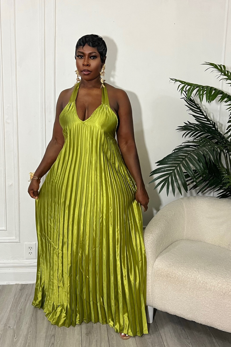 BASIA PLEATED MAXI DRESS