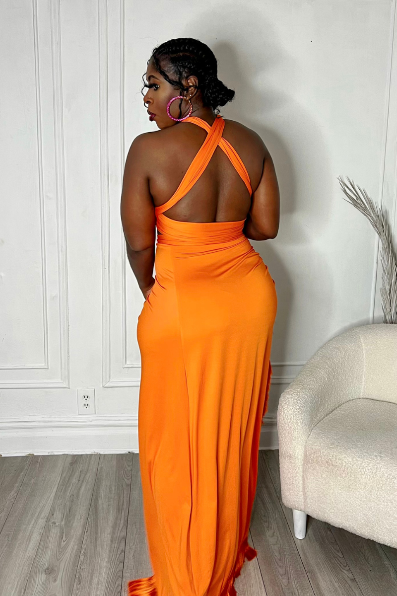 LOURDES FRINGE SET (ORANGE)