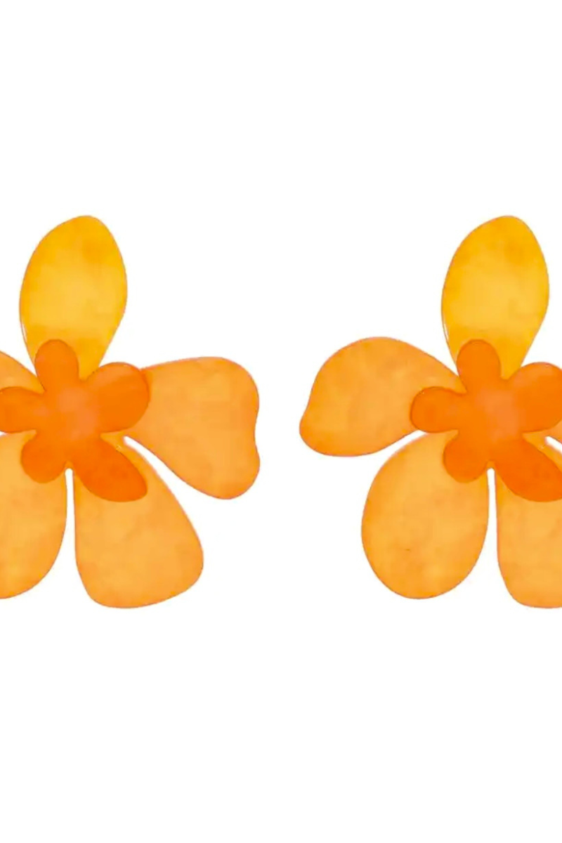 FLOWER BOMB EARRINGS (ORANGE)