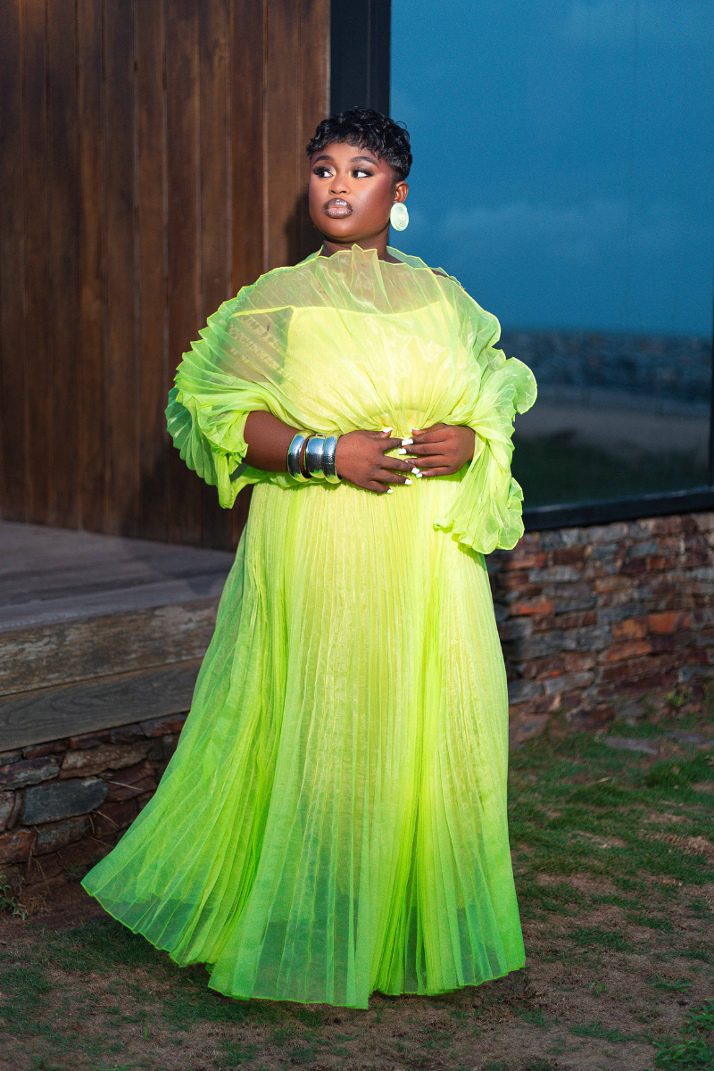 IRIDA PLEATED MAXI DRESS (GREEN)