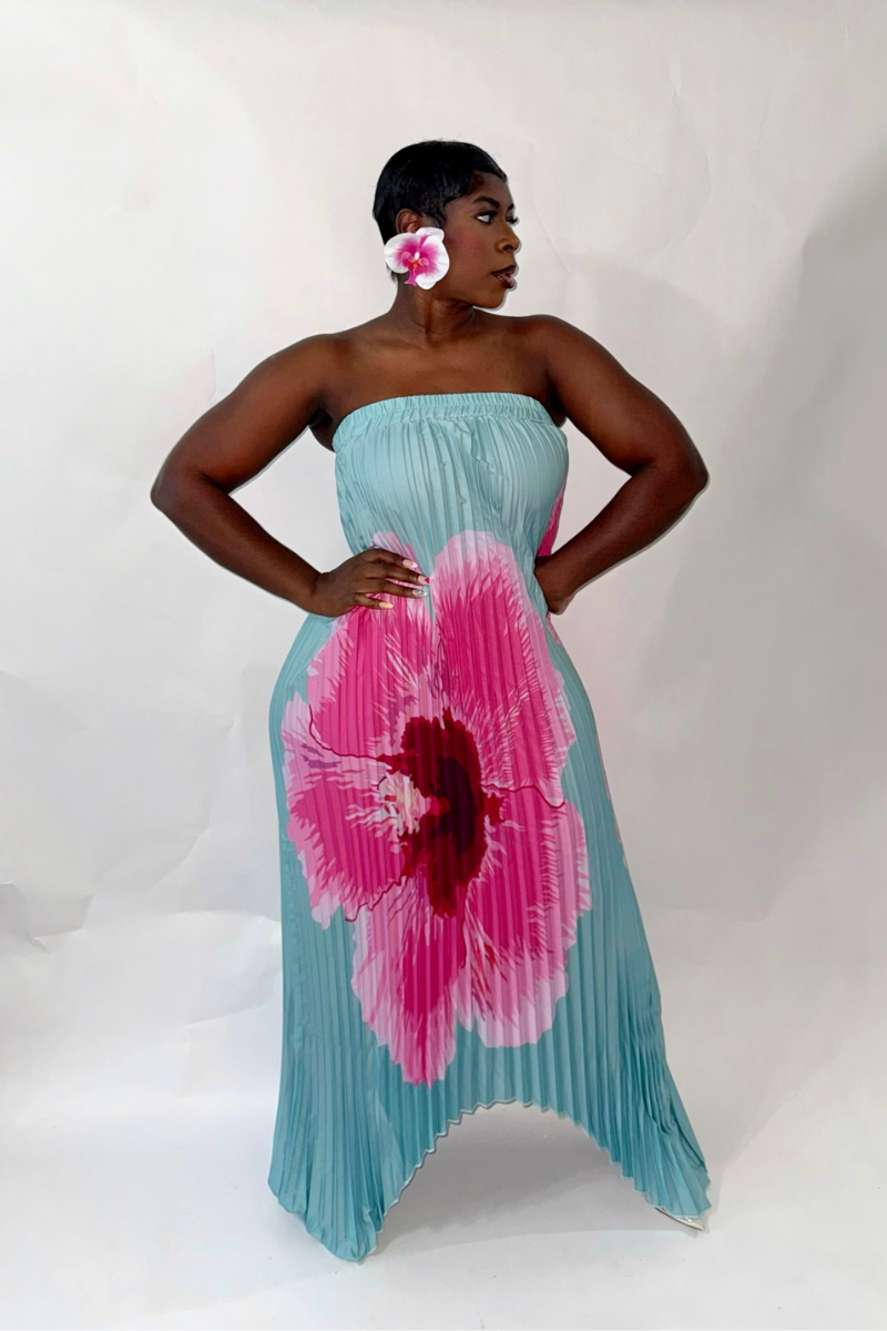 FLORA PLEATED MAXI DRESS
