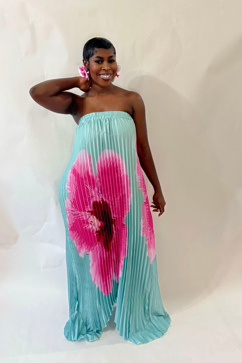 FLORA PLEATED MAXI DRESS