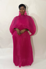 IRIDA PLEATED MAXI DRESS (FUCHSIA)