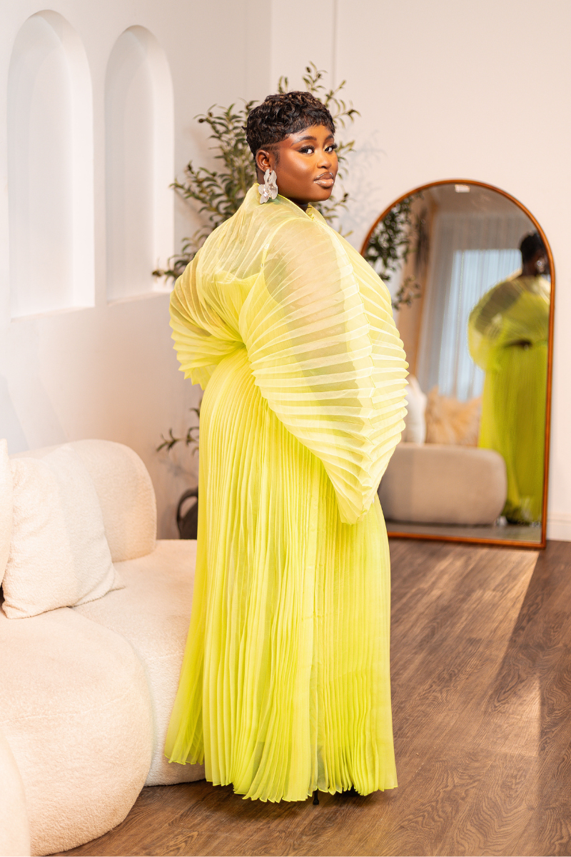 IRIDA PLEATED MAXI DRESS (GREEN)