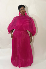 IRIDA PLEATED MAXI DRESS (FUCHSIA)