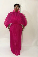 IRIDA PLEATED MAXI DRESS (FUCHSIA)