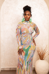 NOEMI BEDAZZLED DRESS
