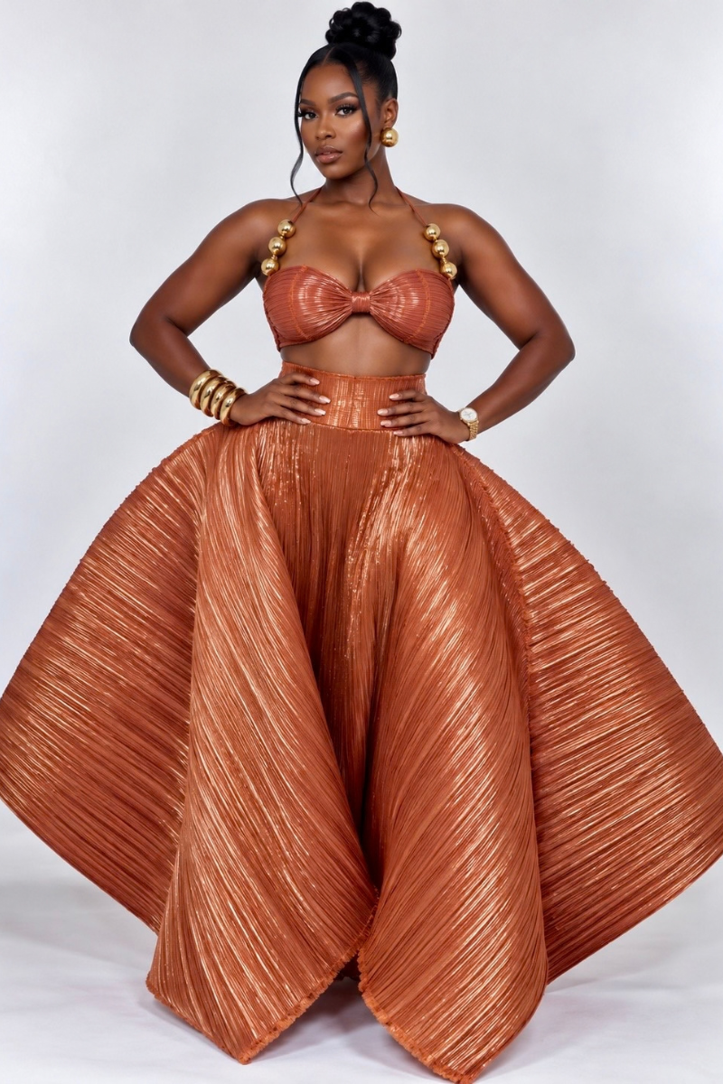 STARS ALIGN SKIRT SET (ORANGE)